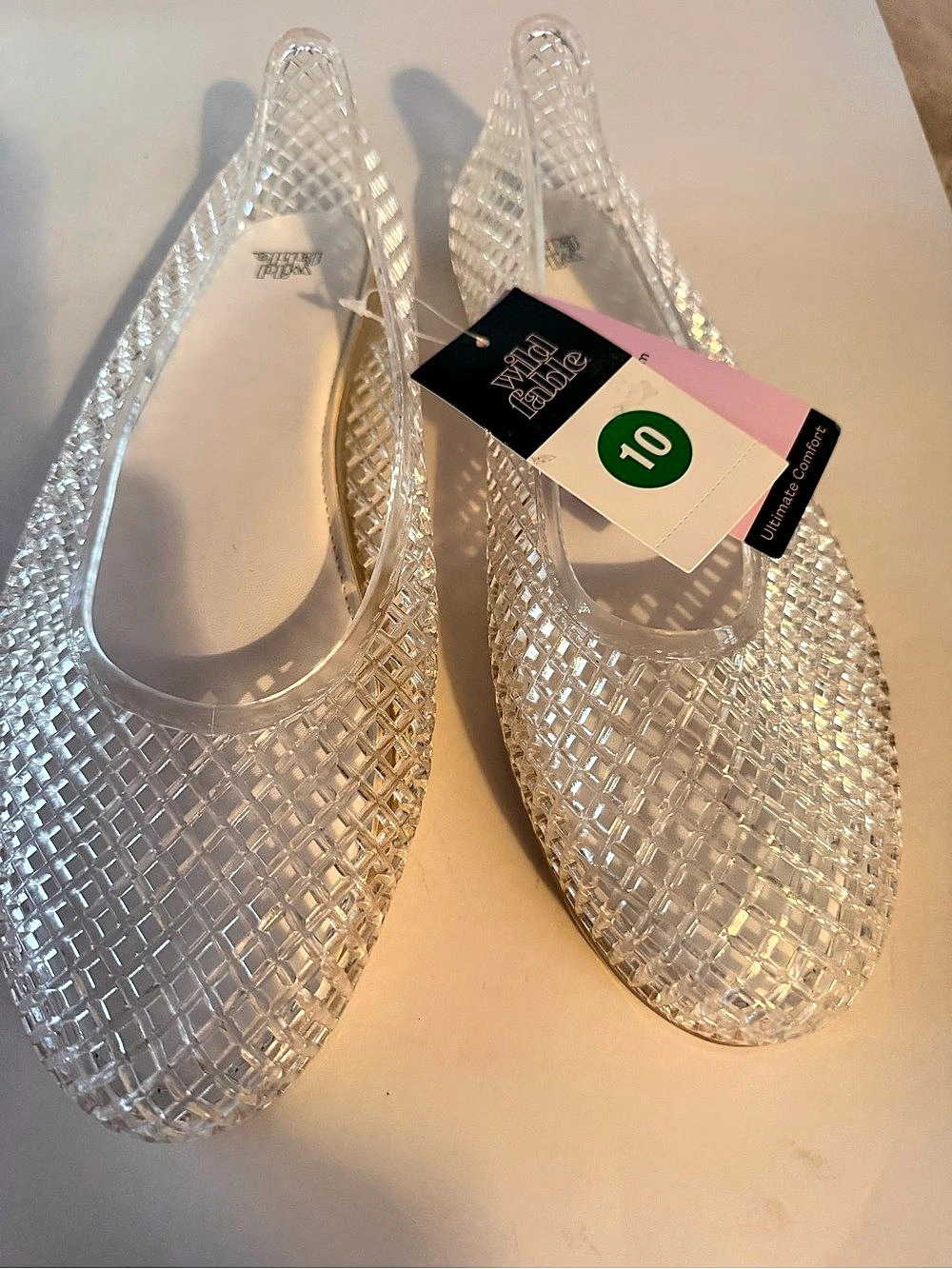 Wild Fable Isabella Jelly Flats Clear Geometric US 10
